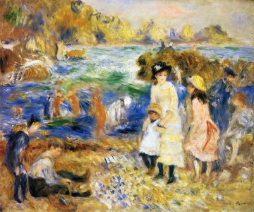 Pierre Auguste Renoir Painting - beach scene guernsey Pierre Auguste Renoir